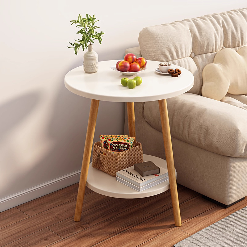 Round Coffee Table Small Apartment Living Room Home Small Round Table Rental House Tea Table Sofa Side Table Bedroom Bedside Cabinet