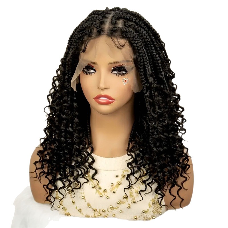 TEMUクロスボーダーeコマース热い贩売化繊ハンドフックレース三つ编みフライヤーヘッドカバーBoxブライドwigs|undefined