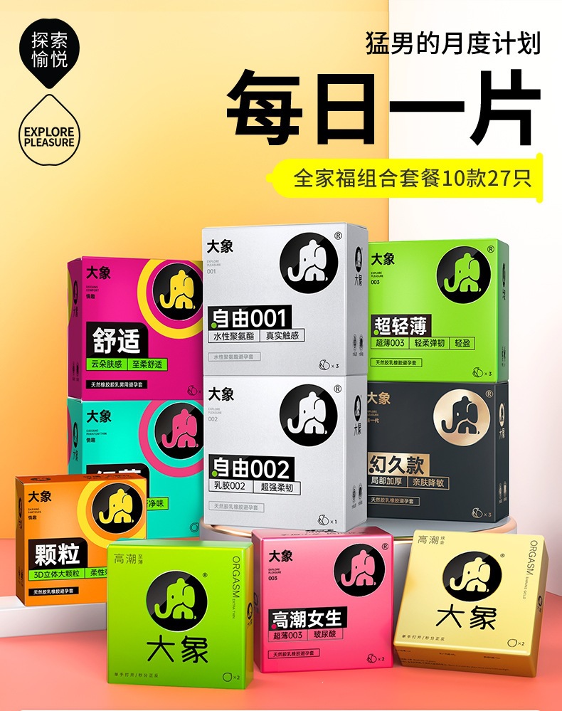 Elephant Ultra-Thin Orgasmic Condoms for Women with Hyaluronic Acid, 2-Pack — detail image 11