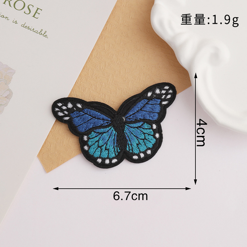 クリエイティブなカラフルな蝶パッチパッチバッグ靴と帽子穴刺繍パッチ衣類アクセサリー diy 装飾布パッチ|undefined