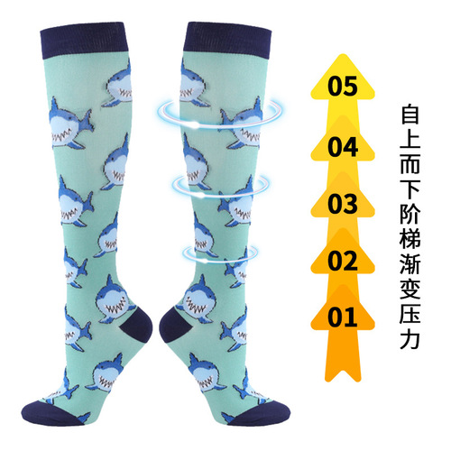 Cross-border sports calf socks, running, outdoor men's and women's compression socks, elastic socks, cycling socks, beautiful leg compression socks manufacturer