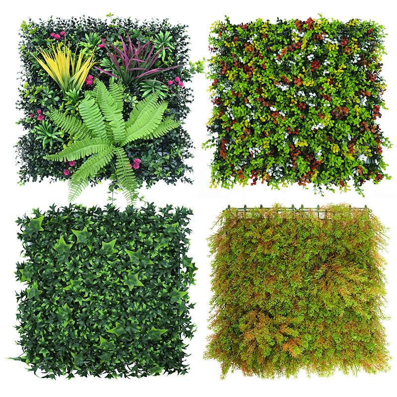 跨境热卖仿真植物墙造景装饰假花墙尤加利米兰装饰植物绿叶背景墙|undefined