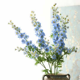 仿真花绢布飞燕草假花雀仔花家居装饰插花婚庆场景布置摄影道具花