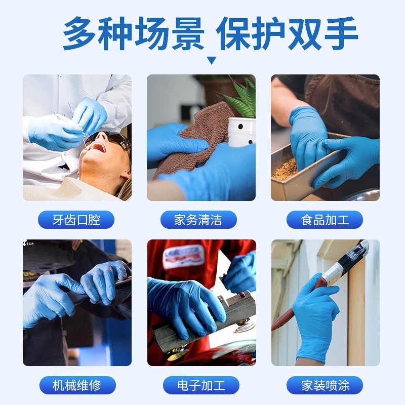 Inglés médico K83 guante de nitrilo desechable muestra de prueba de grado alimenticio comida panadería doméstica