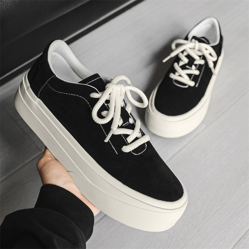 2025韩版夏季休闲男鞋男时尚运动透气百搭厚底运动板鞋代发X316