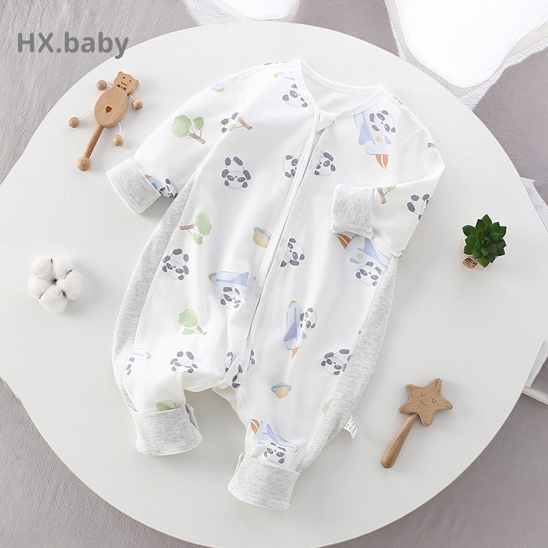 Baby Sleeping Bag Spring & Fall Pure Cotton Male and Female Baby One-Piece Sleeping Bag Baby Clothes Style Split-Leg Sleeping Bag to Prevent Cold Autumn