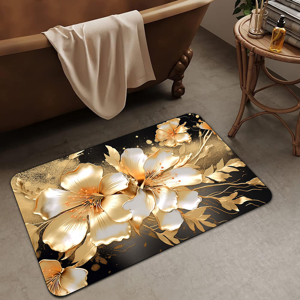 Alfombrilla de barro de diatomeas de flores tridimensionales de lujo ligero transfronterizo, alfombrilla de baño, alfombrilla de pie absorbente y antideslizante para el hogar, alfombrilla de entrada