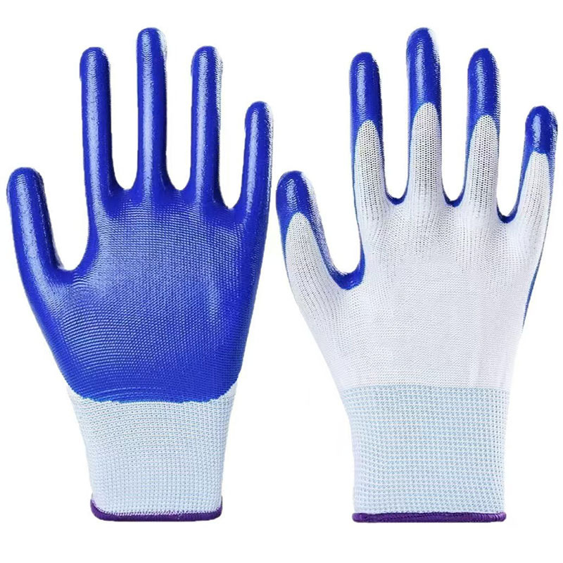 Guantes de Trabajo de Nitrilo Semirecubiertos Resistentes al Aceite