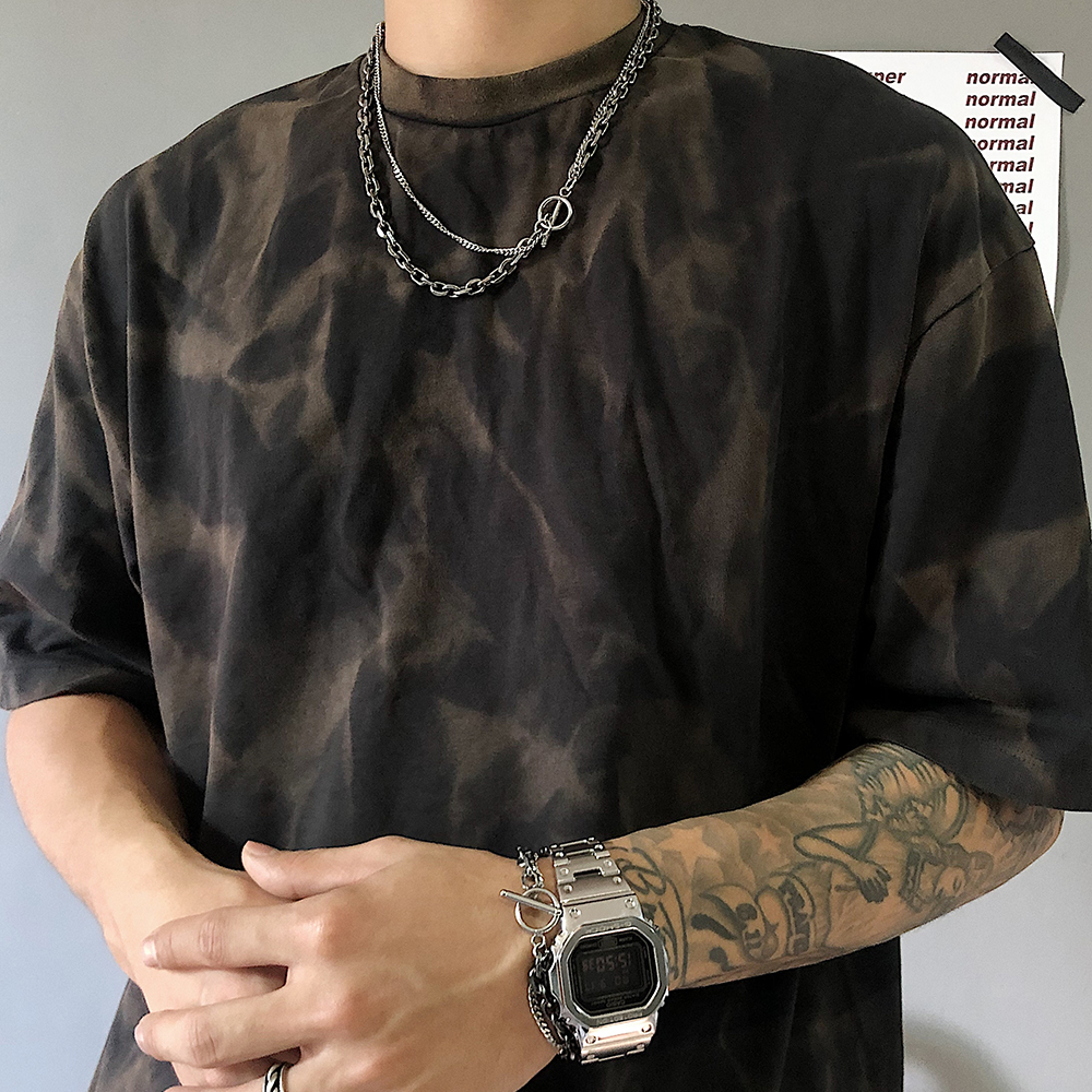 Hip Hop Double Layer Necklace For Men Vintage Titanium Chain_voghion.com