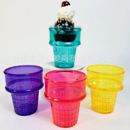 [Производитель Горячие продажи] Кремовая пластиковая кружка для мороженого Sundae ручная cup конусовидная чашка чашка кофе молоко высокая внешность