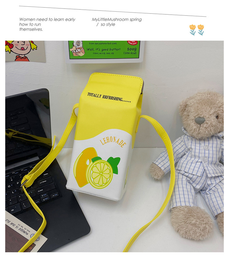 Small Pu Leather Fruit Square Buckle Crossbody Bag display picture 23