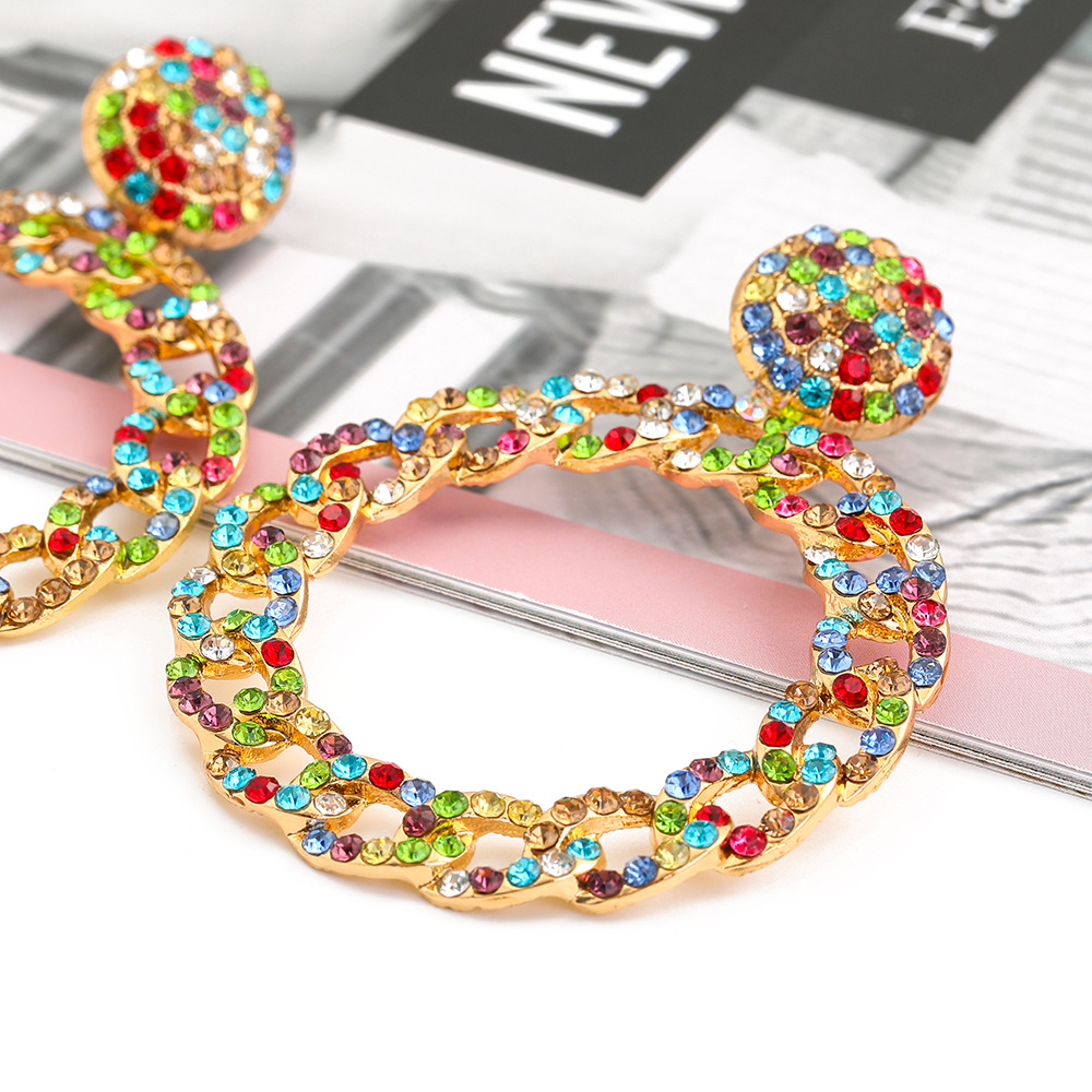 Fashion Color Diamond Alloy Geometric Earrings display picture 6