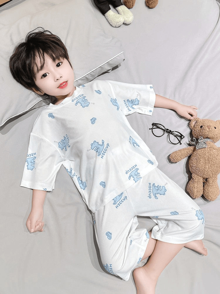 Silk summer children's thin pijama for boys