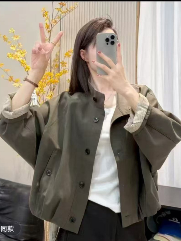 2025年秋款外套女宽松休闲韩版开衫长袖工装外套夹克衫上衣学院风|undefined