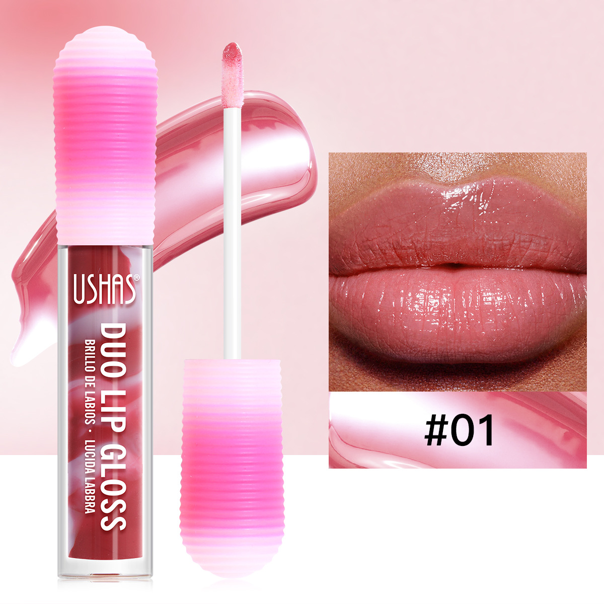 USHAS European and American Cross-border spot lápiz labial líquido esmalte de labios brillo de labios taza antiadherente brillo de labios no decoloro UC062