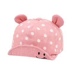 Cross-border new autumn children's hat baby flip-up hat cotton polka dot ear infant sun hat wholesale