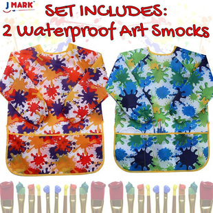 Factory Kidsren's Apron Art Painting Kindergarten Painting Clothes Waterproof Smock Baby Reverse Wear Eating Clothes