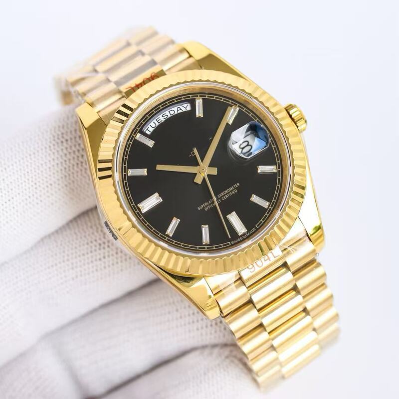 Ew Sunday Date Dual Calendar Luminous Waterproof Fully Automatic Mechanical C Factory Olive Green Date Men's and Women's Watch