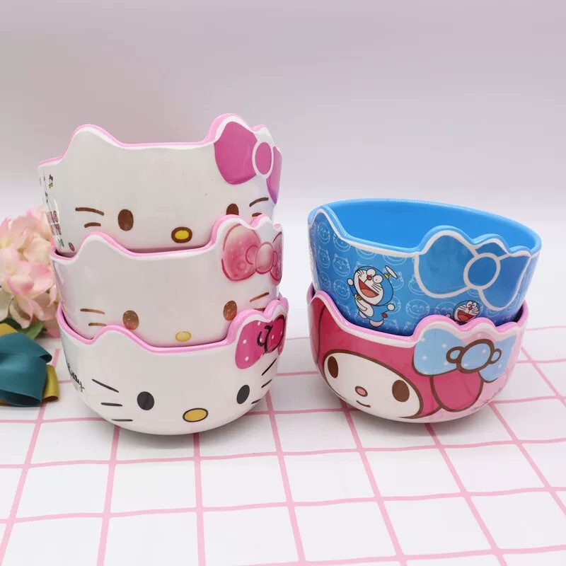 Children and students cute tableware girl heart Kitty soup bowl complementary food tableware food grade melamine cartoon shape Bowl