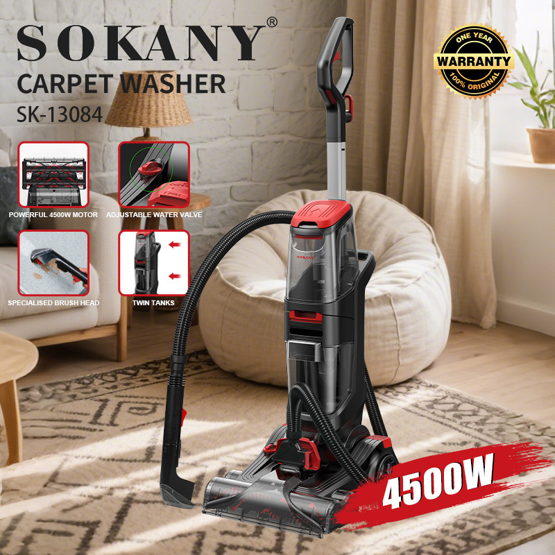 Cross-Border Sokany13084 Floor Washing Machine for Home Use 4500W Powerful Carpet Washing Machine 8m Wired Floor Washing Machine