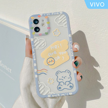 原创卡通小熊适用VIVO可爱S6/7防摔X60pro透明IQOOZ3手机壳S9全包