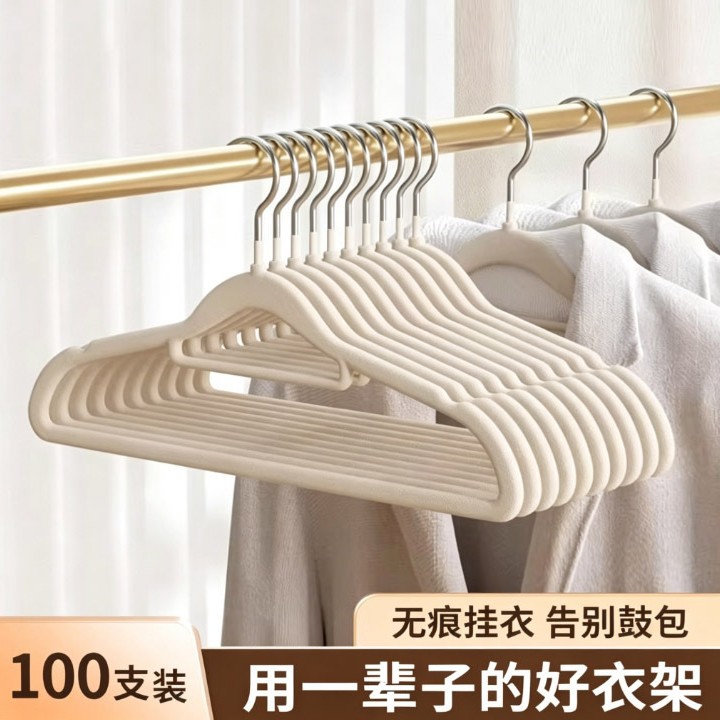 Household Non-Slip Velvet Hangers for Clothes, Anti-Crease, Wardrobe Storage, Professional Organizer's Non-Slip Clothing Hangers