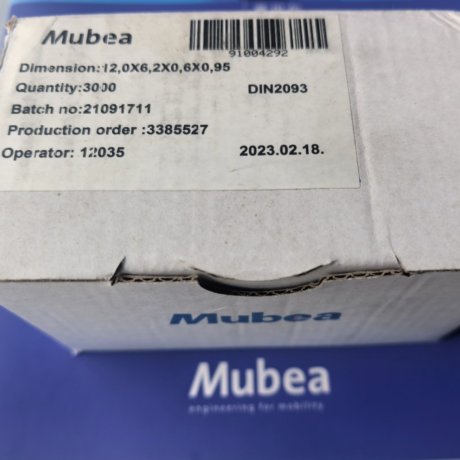 Mubea德国进口慕贝尔碟形弹簧 恒压阀碟簧弹片 阀门碟形弹簧