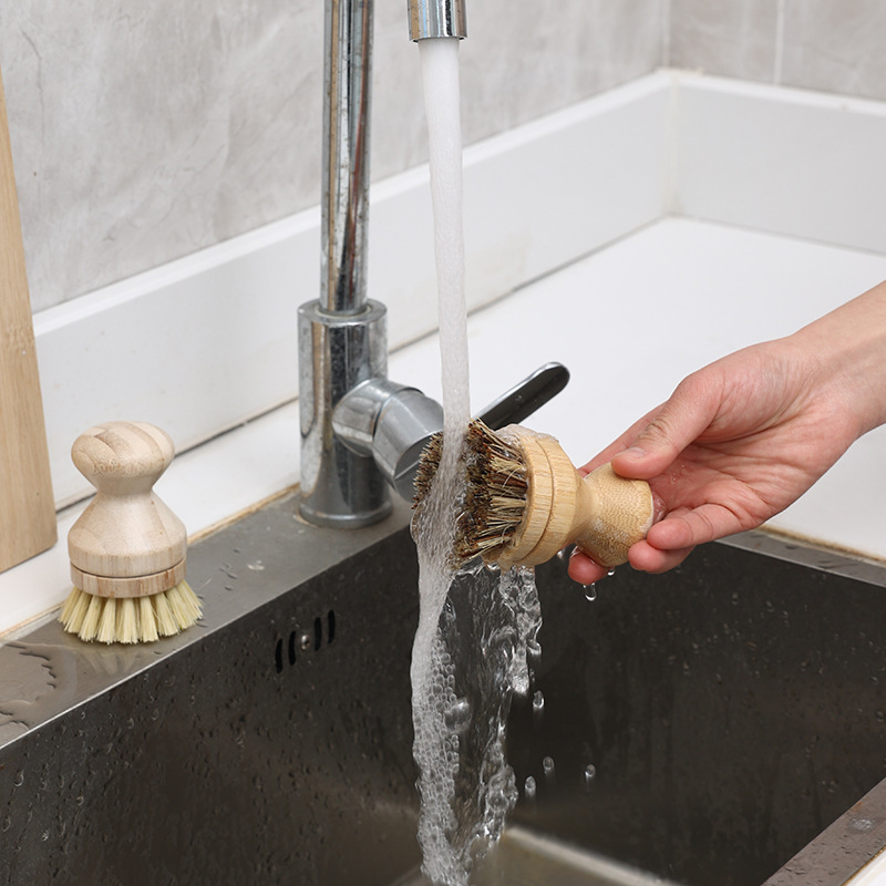 Strictly Selected Replaceable Rotary Head Short Handle Pot Brush Dishwashing Brush Non-Stain Oil Household Cleaning Decontamination Brush Kitchen Brush Pot