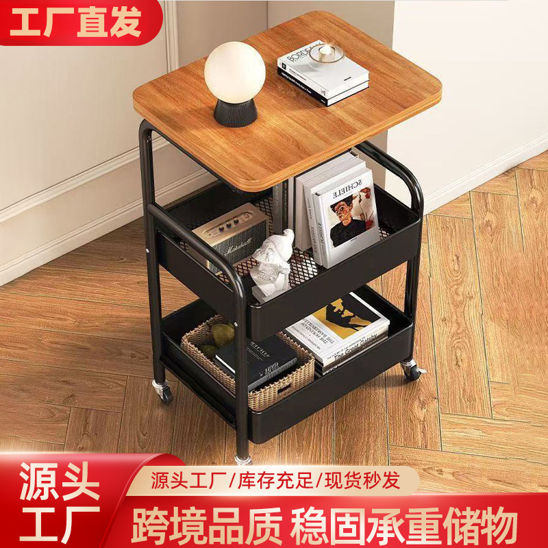 Simple Storage Rack Living Room Bedroom Storage Floor-Standing Mobile Snack Storage Rack Bathroom Toilet Storage Trolley