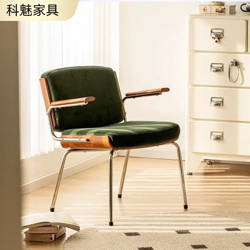 Carefully Selected Nordic Single Chairs, Vintage Dining Chairs for Home Use, Small Apartment Backrest Chairs, Balcony Wooden Chairs, Retro Sofa Chairs
