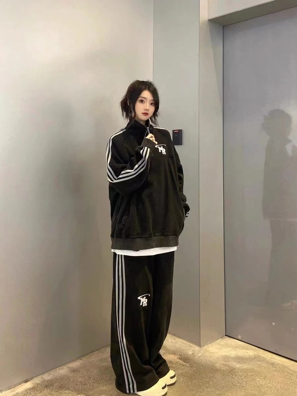 跨境 秋季大码运动服套装女宽松显瘦韩版卫衣休闲两件套胖mm300斤|undefined