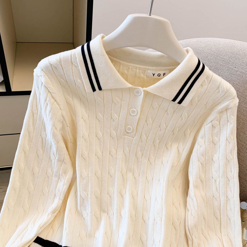 Damen Strickpullover Mit Polokragen Für Den Lässigen Herbst-look_voghion.com