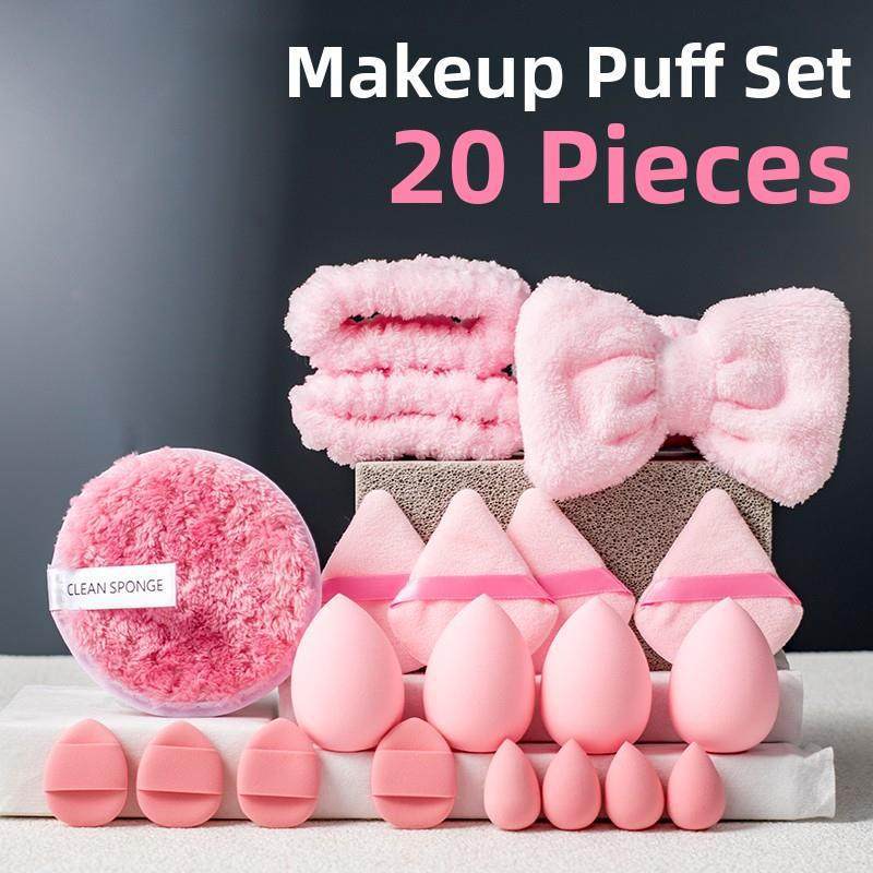 Cross-Border Makeup Sponge Set 20Pc 33Pc 40Pc Large Beauty Tool Set Face Washing Makeup Sponge