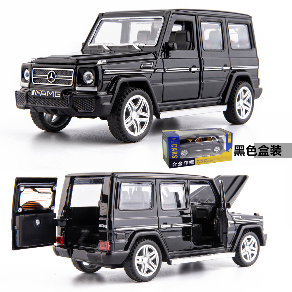 Weili modelo de coche de aleación Big Ben G63 tira hacia atrás el sonido y la luz del vehículo todoterreno coche de juguete para niños gran colección de decoración modelo G