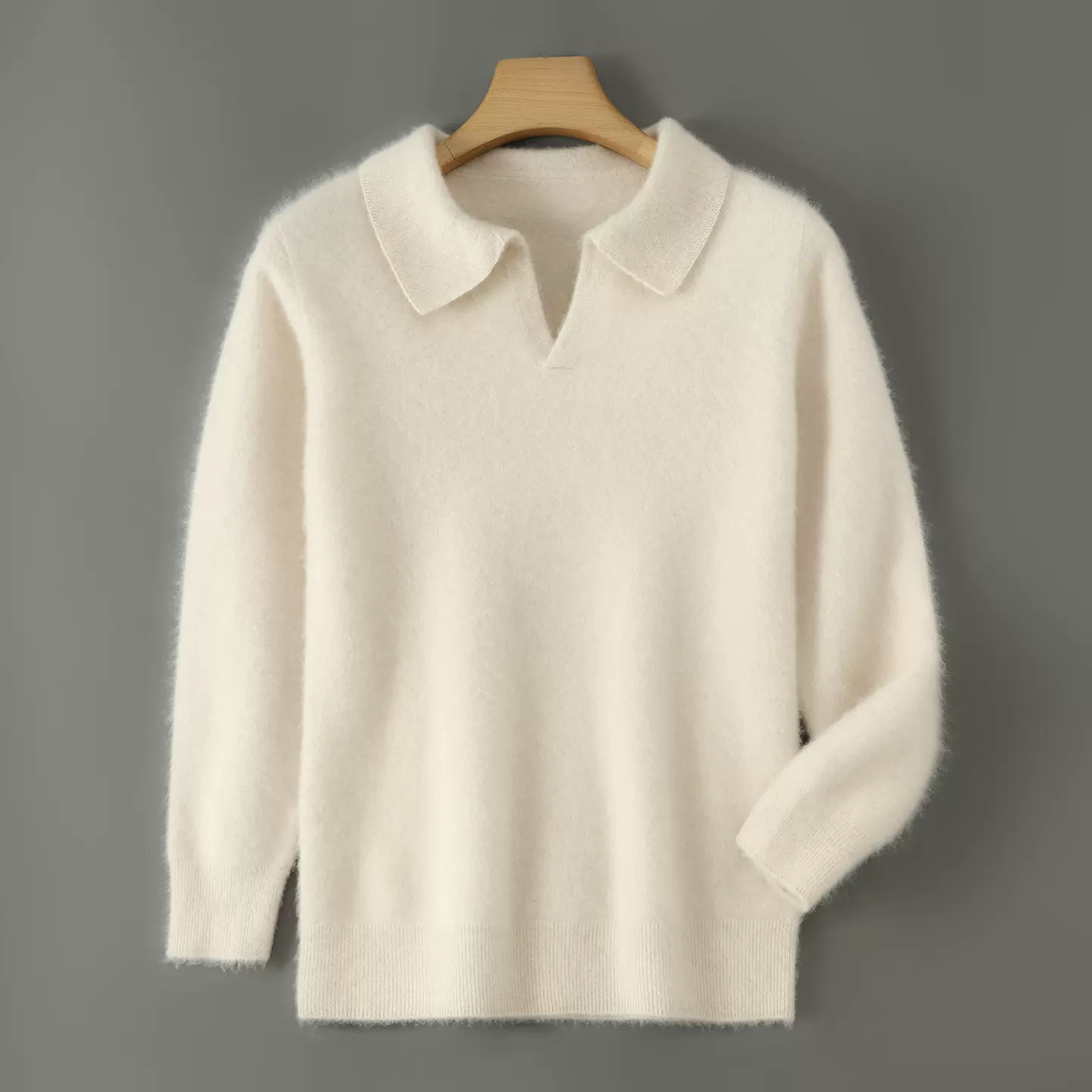 海鸥领100%澳洲全羊毛衫男士商务休闲Polo翻领毛衣青年打底衫代发