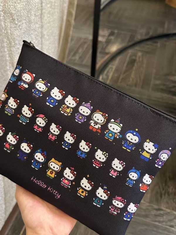 ブラックハローキティファミリー多用途韓国風ネットセレブお出かけインウォッシュ収納インナーかわいい手持ち化粧ポーチ|undefined