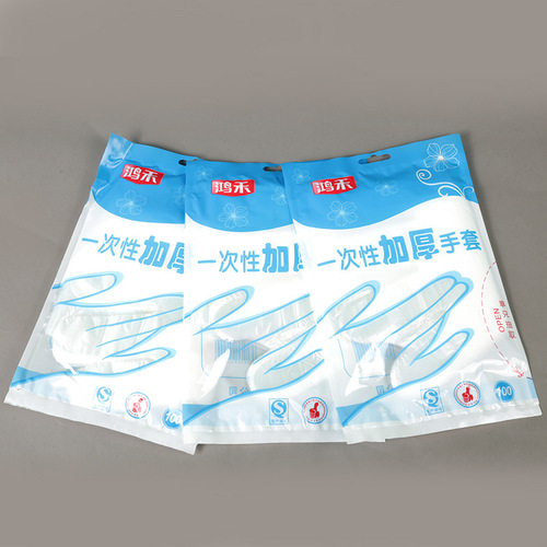Disposable thickened PE gloves for hair salons, coloring, perming, and oil treatments, beauty disposable gloves for household and catering use
