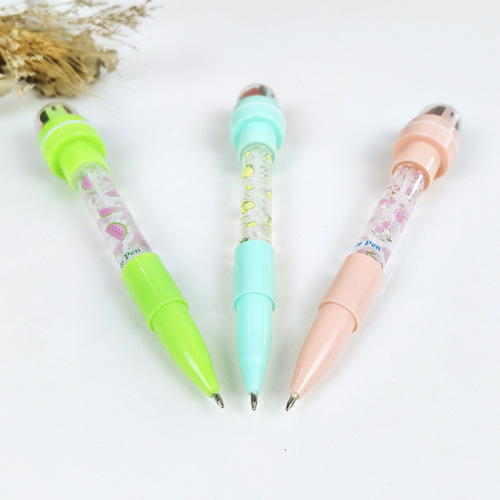 Internet celebrity bubble blowing pen multifunctional 5-in-1 light roller seal children's magic creative ballpoint pen