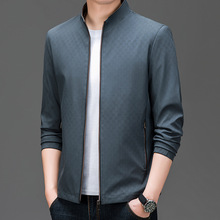 男士纯色夹克外套高级感休闲百搭行政春秋季高品质商务男装代发
