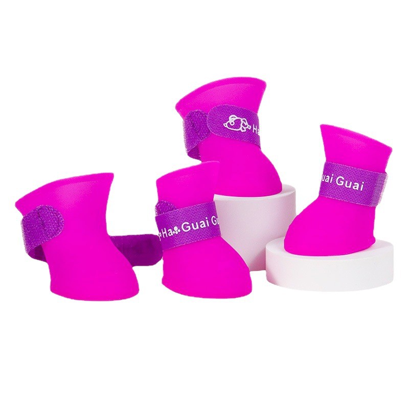 Perro antideslizante Botas de lluvia de silicona Teddy VIP Bichon zapatos para perros de silicona inferior suave Botas de lluvia impermeables cubierta impermeable del zapato