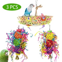 3-piece set Amazon cross-border combination parrot toys bird supplies parrot chewing toys bird toys