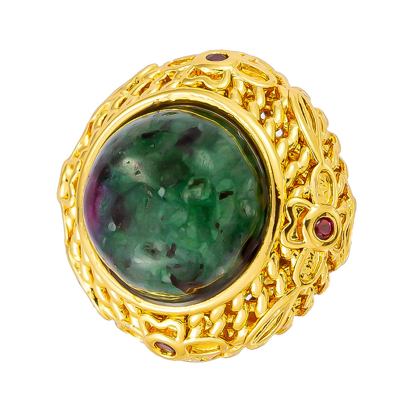 Antiguo método oro goteando aceite azul quemado colgante cuentas Dios de la riqueza atrapador de sueños flor cuentas de tambor accesorios de bricolaje joyería de transferencia