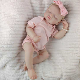 46厘米软搪胶仿真睡觉婴儿可入水洗澡重生娃娃陪伴玩偶节日礼物