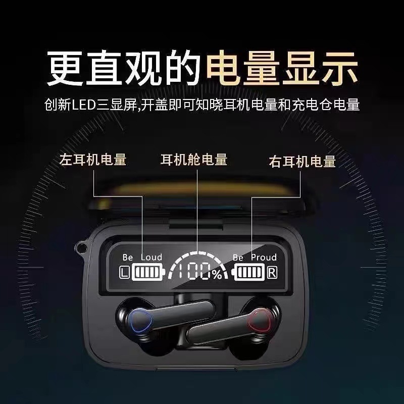 クロスボーダーM19新製品無線bluetoothイヤホンTWSデジタル表示入耳式5.0両耳運動柄付きホットタイプm|undefined