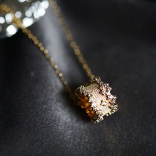 Stars like a dream ~ S925 sterling silver plated 18K gold transfer bead pendant personality Japanese luxury clavicle necklace women