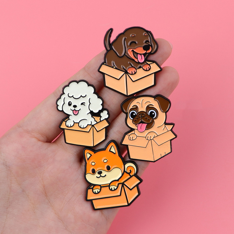 宠物纸箱猫咪狗狗胸针徽章服装背包饰品配饰别针合金胸章现货批发|undefined