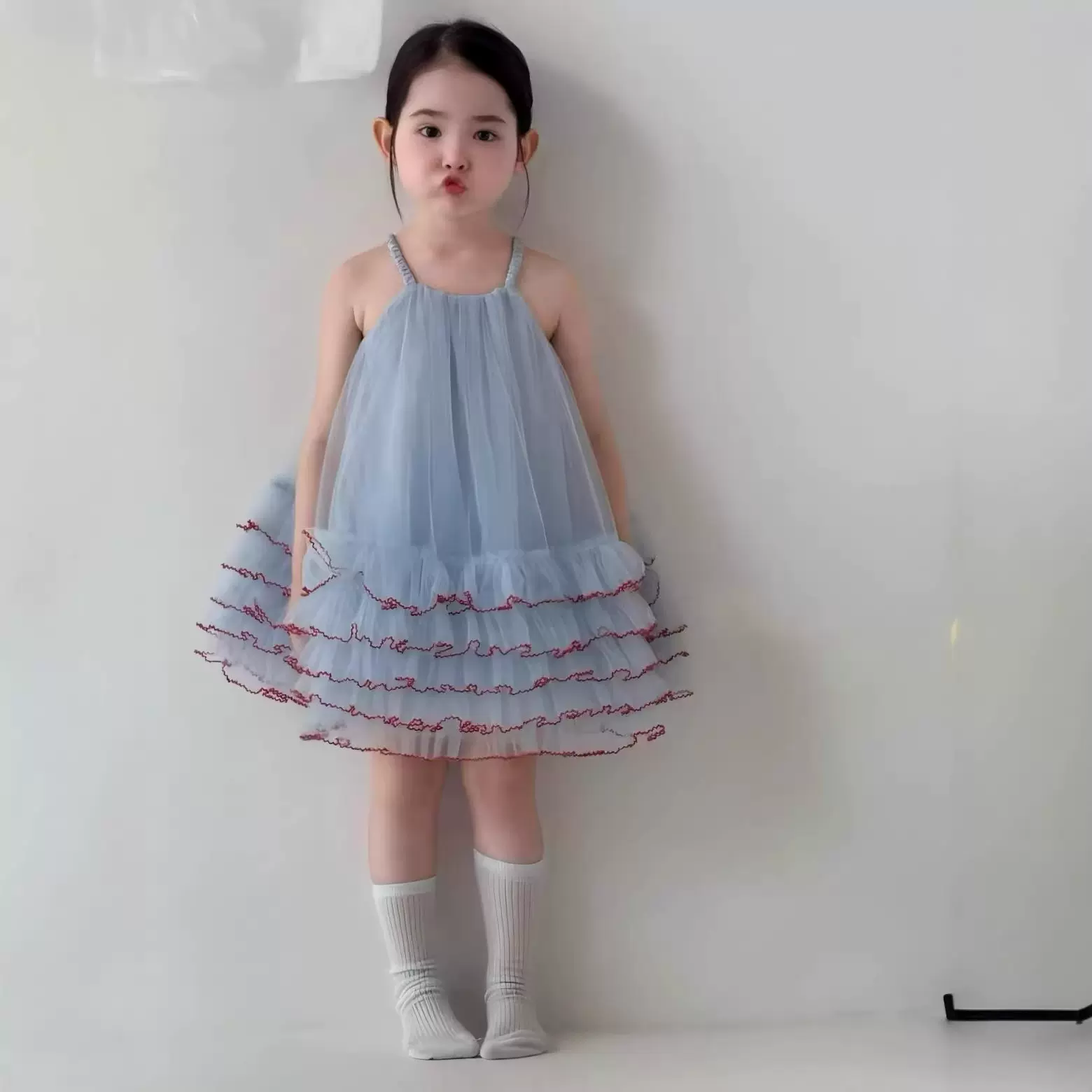 橘思女童春夏套装2026新款韩系女童连衣裙公主裙吊带蓬蓬纱裙