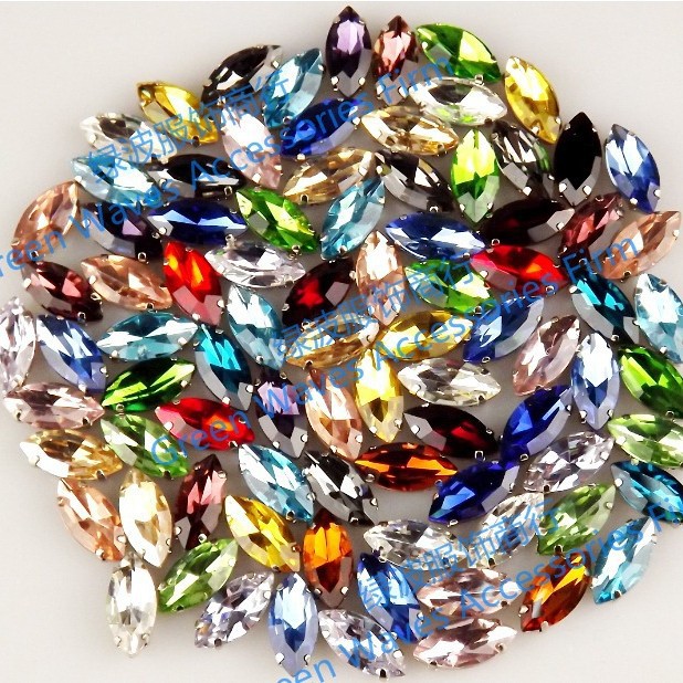 菱形马眼宝石玻璃钻铜底手缝钻服装辅料DIY手机美容贴钻爪钻