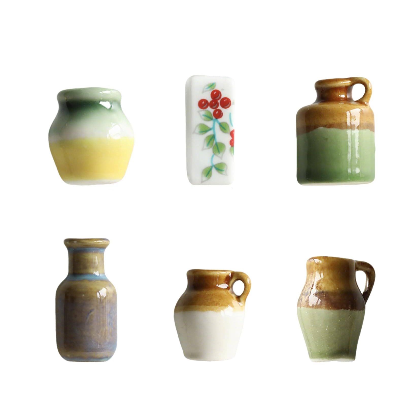 Mini vasos de adsorción transfronterizos refrigerador pegatinas decoraciones ins cerámica mosaico mini vasos de flores para gatos deben recolectar botellas