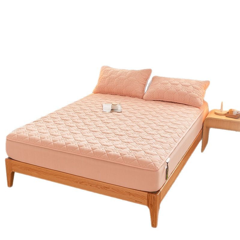 2024 nueva sábana de algodón lavado de algodón acolchado cubierta de cama a prueba de polvo de una sola pieza cubierta de protección de colchón con todo incluido